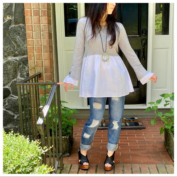 ✨LAST ONE✨LIGHT KNIT TUNIC WITH WHITE CONTRAST - Picture 9 of 10